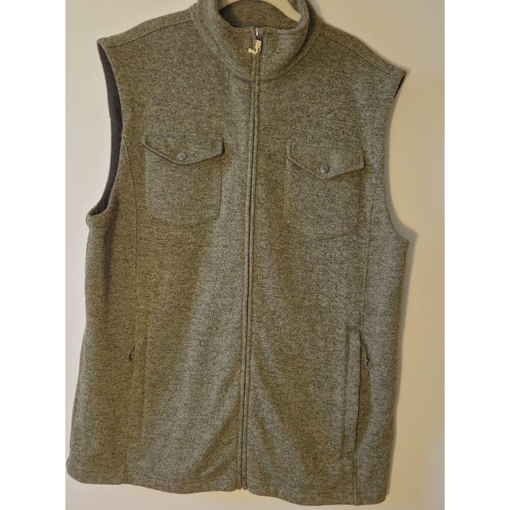Mountain Khakis Vest Women's XXL Green Heather Soft Knit Old Faithful Full Zip